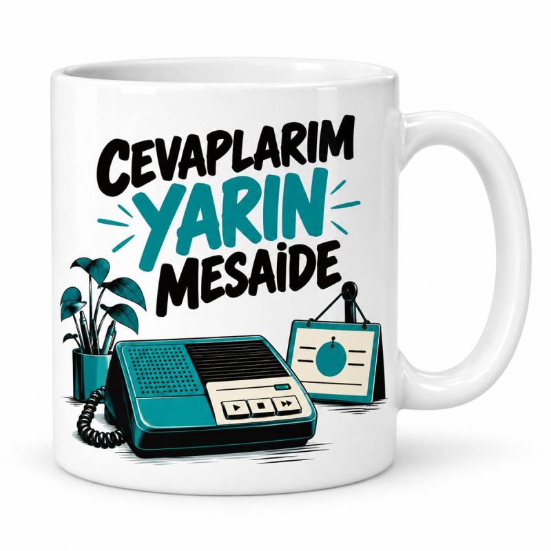 Cevap Mesaisi Tasarımlı Porselen Kupa - MODEL 1106
