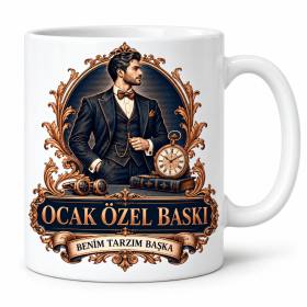 Ocak Özel Baskı Beyefendi Tasarımlı Porselen Kupa - MODEL 1154