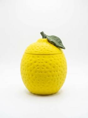 3D Baskı Limon Şeklinde Kapaklı Saklama Kabı Dokulu Limon Kavanoz Dekoratif Meyve Kutusu Sarı