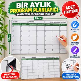 Manyetik Yapışkanlı Bir Aylık Program Planlayıcı Takvim 85x56 cm (adet fiyatıdır)