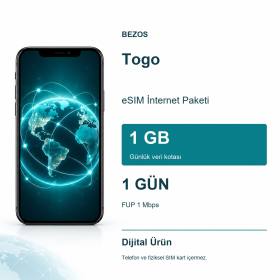 Togo eSIM İnternet Paketi Günlük 1 GB 1 Gün - FUP 1 Mbps