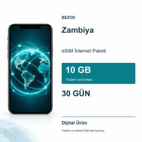 Zambiya eSIM İnternet Paketi 10 GB 30 Gün