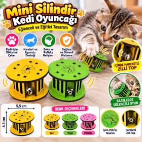 Mini Silindir Eğlenceli Renkli Sağlam Küçük Pati İzi Şekilli Kedi Oyuncağı