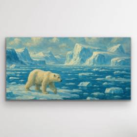 Yalnız Kutup Ayısı Kanvas Tablo 60x120cm
