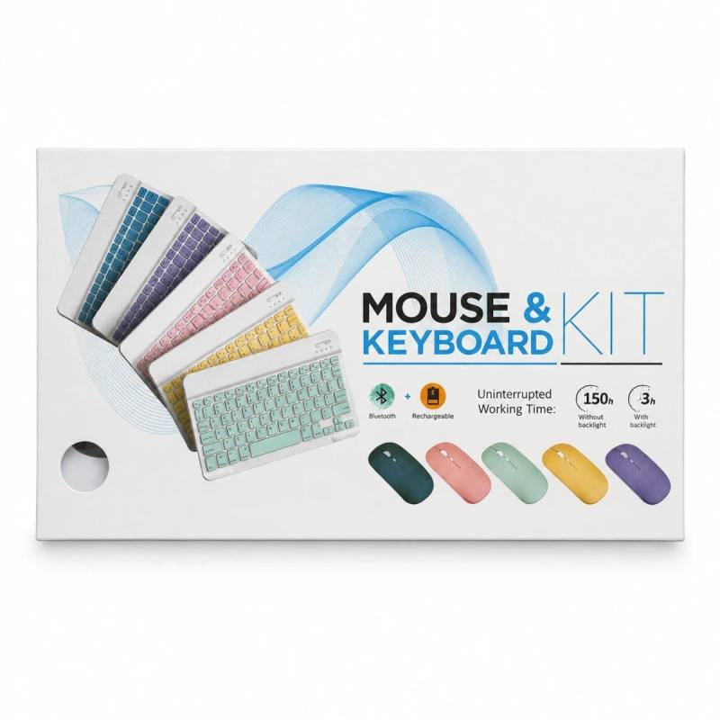 BJ190 Bluetooth Şarjlı Klavye Mouse Seti Siyah
