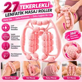 27 Tekerlekli Lenfatik Masaj Roller – Selülit Giderici, Cilt Sıkılaştırıcı, Bacak Kol Sırt Masaj Aleti