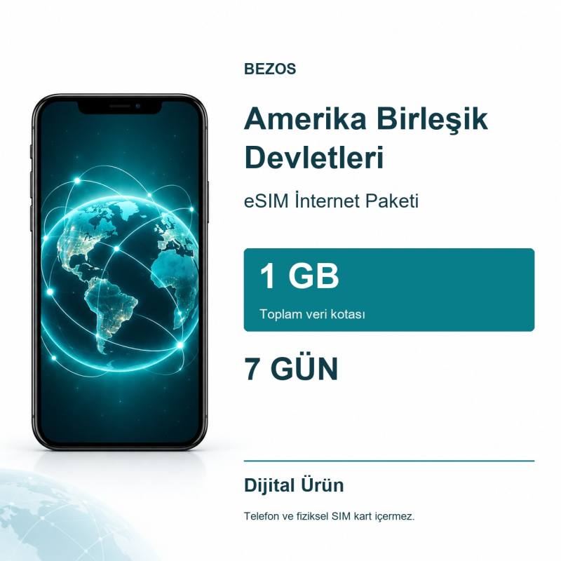 Amerika Birleşik Devletleri eSIM İnternet Paketi 1 GB 7 Gün