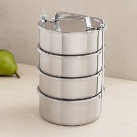Çelik Sefer Tası 14 cm - 4'lü Set (4.5 cm Derinlik)