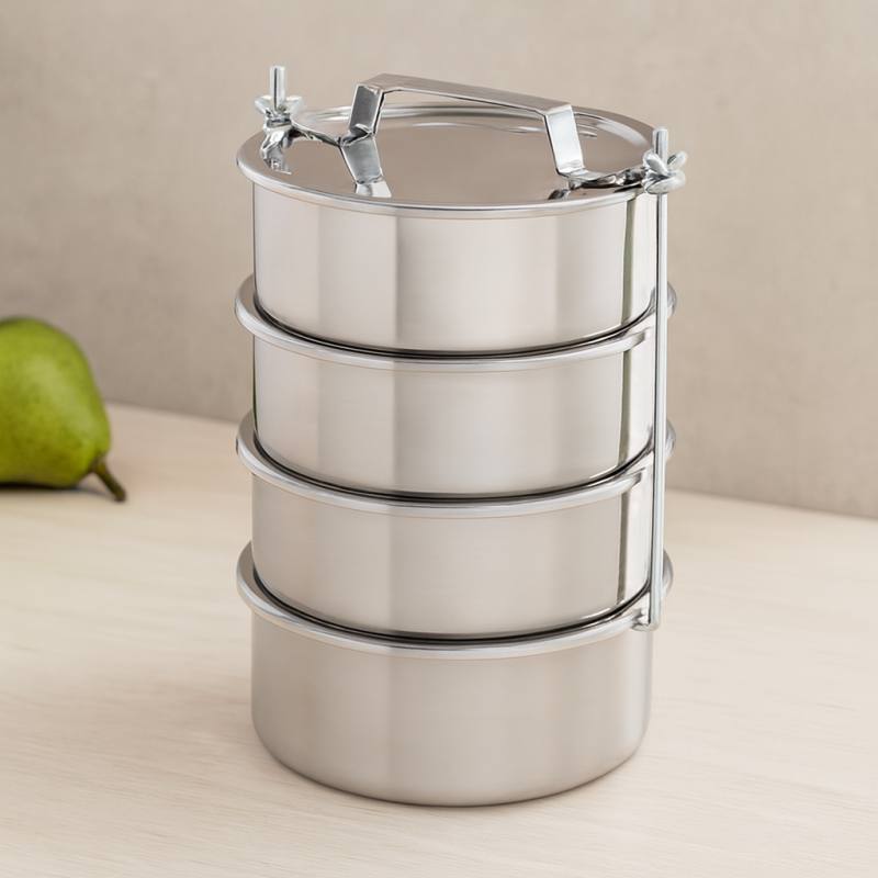 Çelik Sefer Tası 14 cm - 4'lü Set (4.5 cm Derinlik)