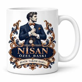 Nisan Özel Baskı Beyefendi Tasarımlı Porselen Kupa - MODEL 1157