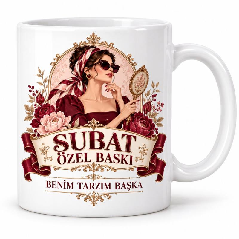 Şubat Özel Baskı Hanımefendi Tasarımlı Porselen Kupa - MODEL 1167