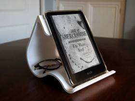 3D Baskı Kavisli Kitap ve Kindle Standı Okuma İstasyonu Dalgalı Kitap Tutucu Okuma Standı Beyaz