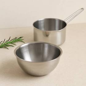 Paslanmaz Çelik 2'li Sosluk ve Sütlük Seti (14cm & 17cm)