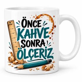 Ölçülü Kahve Tasarımlı Porselen Kupa - MODEL 1120