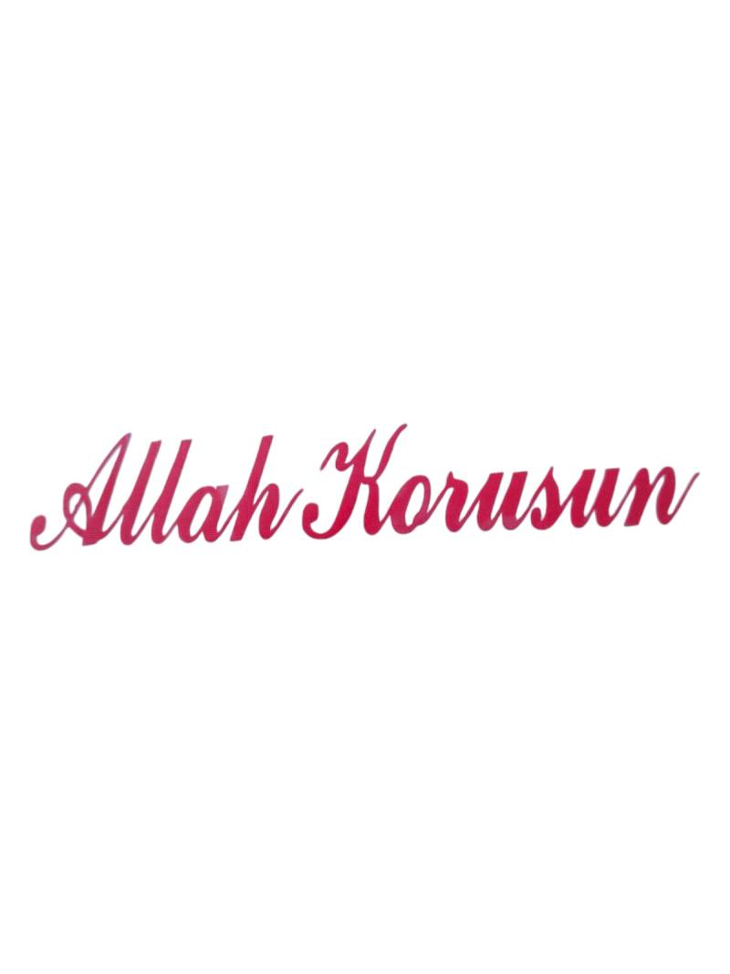 Allah Korusun Yazılı Oto Sticker Kırmızı 14x3cm