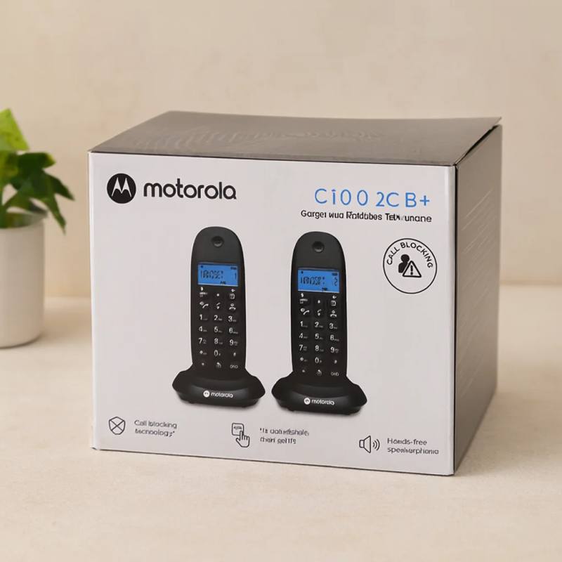 Kablosuz Dijital 2'li Telefon Seti - Arayan No Görme, 50 Hafıza (Siyah)