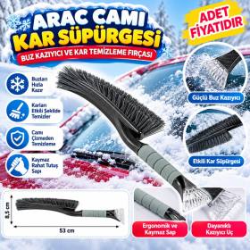 Araç Camı Kar Süpürgesi Buz Kazıyıcı ve Kar Temizleme Fırçası (adet fiyatıdır)