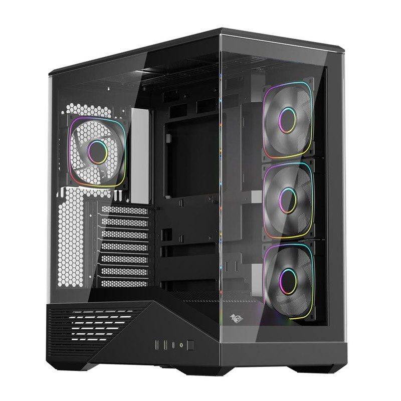 1ST PLAYER GM7 BTF SİYAH 750W 80+ BRONZE ARGB 4X12CM FAN TEMPERLİ CAM USB 3.0 TYPE-C ATX KASA