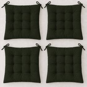 4’lü Kapitone Bağcıklı Sandalye Minderi · 40 × 40 × 3 cm | Zeytin Yeşili | 40 × 40 × 3 cm · 4 adet