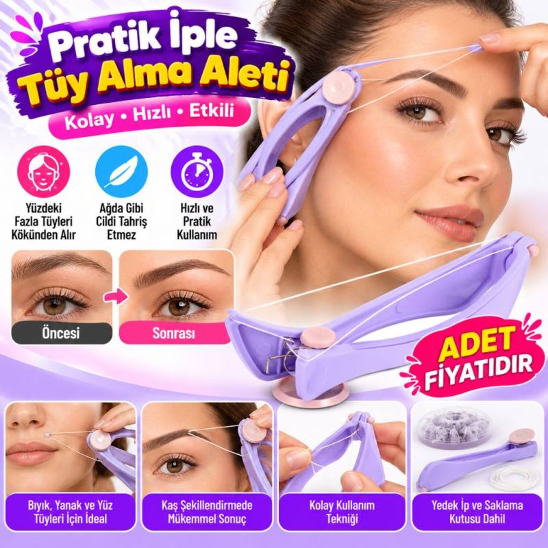 Pratik İple Kaş Bıyık Tüy Alma Epilasyon Aleti Makinesi (adet fiyatıdır)