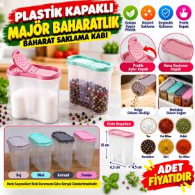 Plastik Kapaklı Majör Baharatlık Baharat Saklama Kutusu Kabı (adet fiyatıdır)
