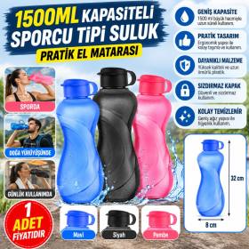 1500ML Kapasiteli Sporcu Tipi Suluk Pratik El Matarası (adet fiyatıdır)