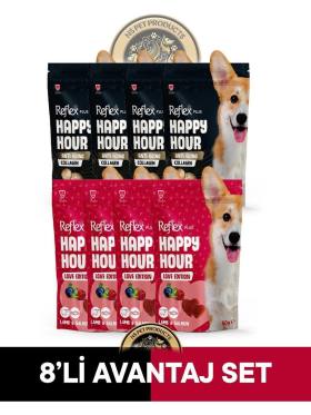 Reflex Plus Happy Hour Anti Aging Collagen & Love Edition Köpek Ödül Maması Seti 8x60 gr