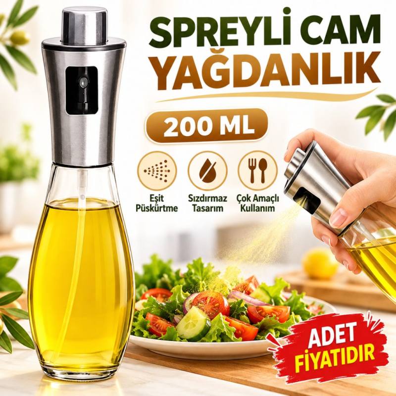 Çok Amaçlı Spreyli Sızdırmaz Cam Şişe Yağdanlık Limon Sirke Sos Püskürtücü Dağıtıcı Sprey (adet fiyatıdır)