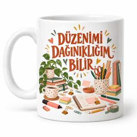 Planlı Dağınıklık Tasarımlı Porselen Kupa - MODEL 1118