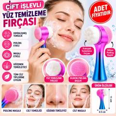Çift İşlevli Renkli Cilt Yüz Temizleme Fırçası Peeling Masaj Etkili Gözenek Temizleyici Alet (adet fiyatıdır)