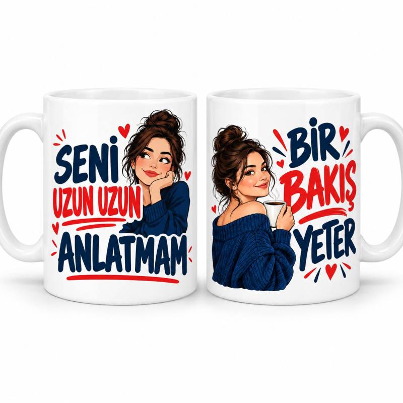 Dostun Kısa Özeti 2'li Porselen Kupa Seti - MODEL 1242