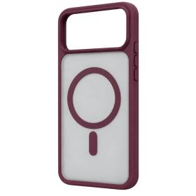 Apple iPhone 18 Pro Uyumlu Loji Magsafe Kapak - Bordo