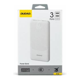 DUDAO K10 Beyaz 10.000 mAh 3 Portlu Powerbank