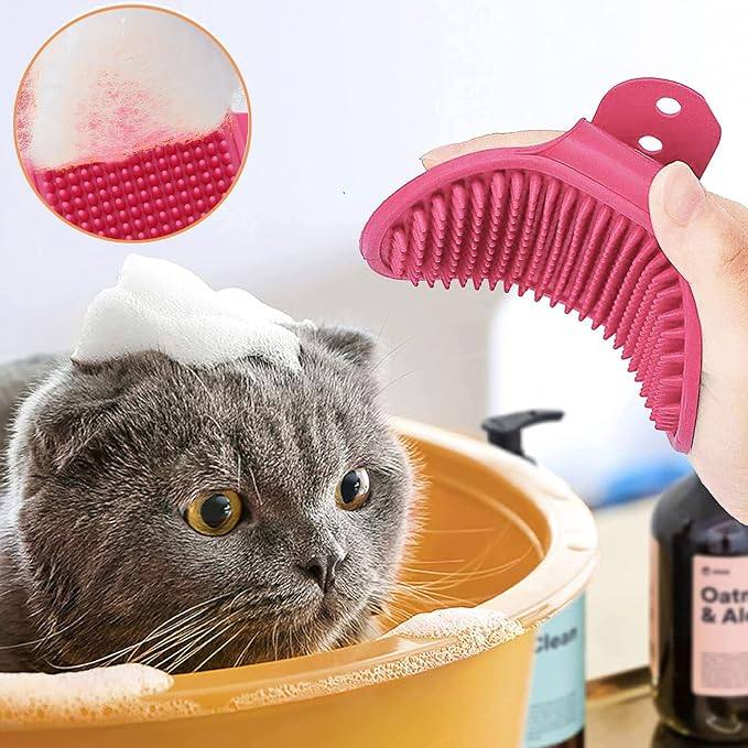 Köpek ve Kedi Banyo Fırçası Masaj Halka Saplı Ayarlanabilir Pet Duş Temizlik ve Bakım Tarak