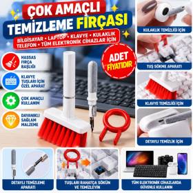 Çok Amaçlı Kırmızı Hassas Fırça Başlıklı Bilgisayar Laptop Temizleme Fırçası (adet fiyatıdır)