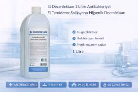 El Dezenfektanı 1 Litre Antibakteriyel El Temizleme Solüsyonu Hijyenik Dezenfektan 1 ADET