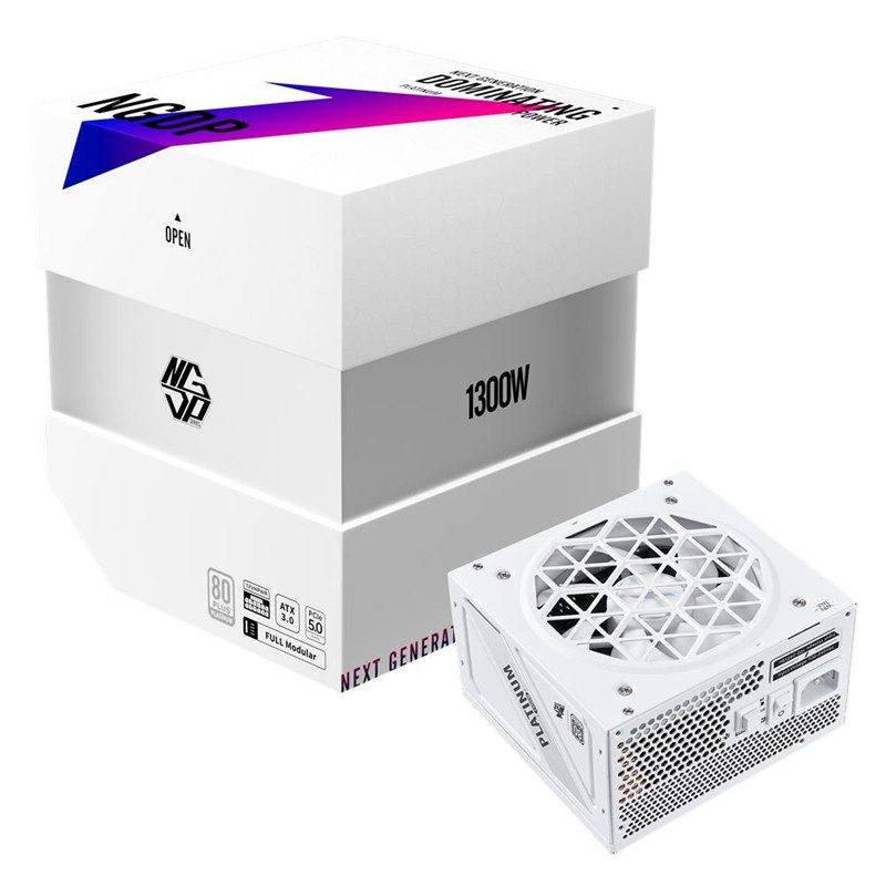 1ST PLAYER NGDP 1300W G. BEYAZ 80+ PLATINUM ATX3.1/PCLE 5.1 JAPON KAPASİTÖR FULL MODÜLER APFC 10 YIL