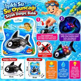 Işıklı Su Oyuncağı Siyah Dalgıç Balık