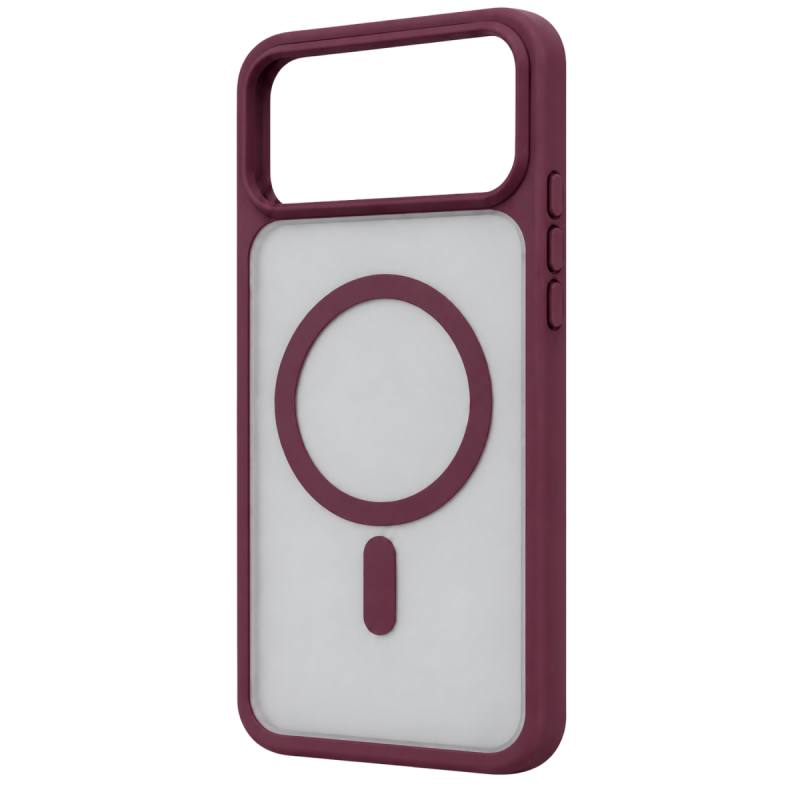 Apple iPhone 18 Pro Max Uyumlu Loji Magsafe Kapak - Bordo