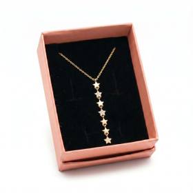 Lüks Hediye Kutulu Çelik Yıldız Gold Renk Kolye