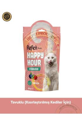 Reflex Happy Hour Sterilised Chicken Kısırlaştırılmış Kediler için Tavuklu Ödül Maması 60 GR