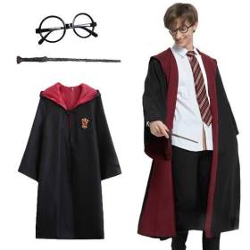 Pttr Gryffindor Kapişonlu Çocuk Kostüm + Asa + Gözlük Seti 5-6 Yaş