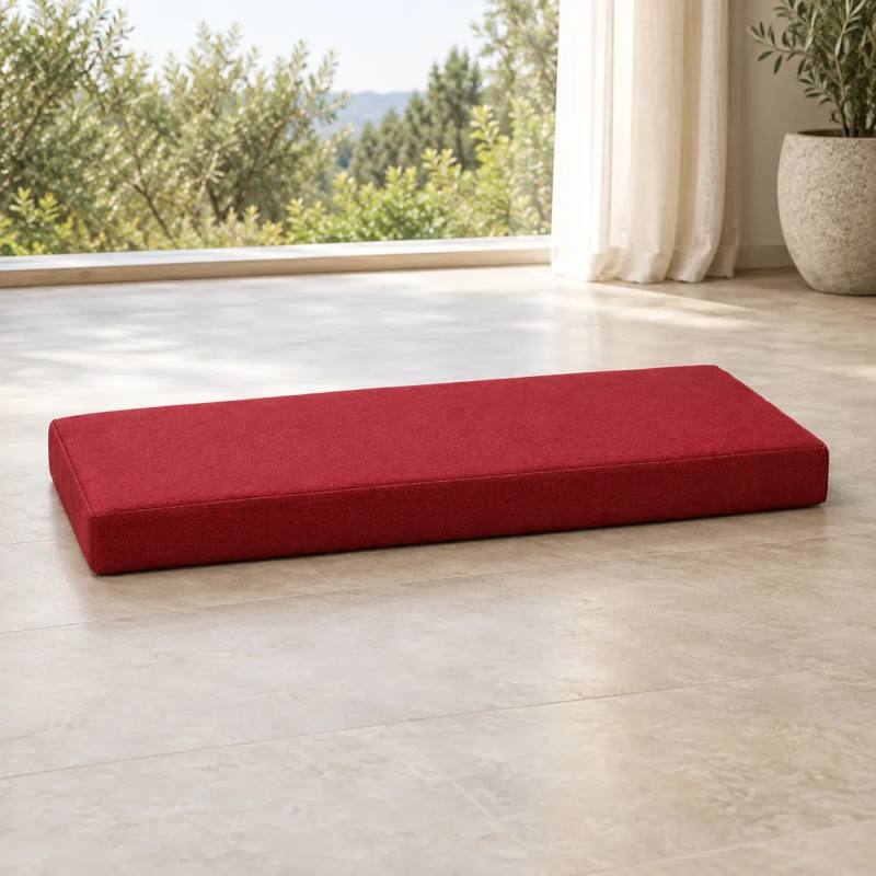 Dikdörtgen Blok Bank Minderi · 50 × 100 × 7 cm | Kırmızı | İç mekân