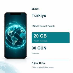 Türkiye eSIM İnternet Paketi 20 GB 30 Gün - Premium