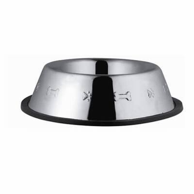 Desenli Metal Kedi ve Köpek Mama Su Kabı 8 Oz 12 Cm