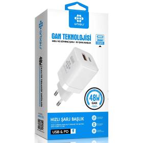 Gan Teknolojisi 48W USB + PD Şarj Başlığı – ARB-013