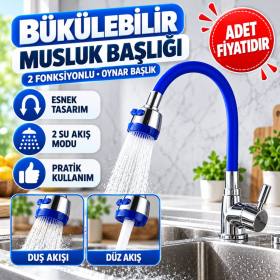 Oynar Başlıklı Tasarruflu Kubar Musluk Borusu ve Başlığı Mavi