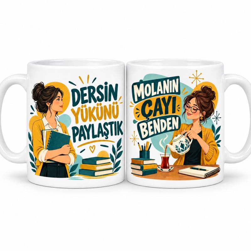 Ders Yükü Ortaklığı 2'li Porselen Kupa Seti - MODEL 1246