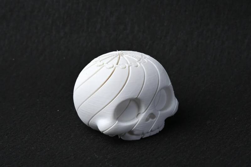 3D Baskı Kafatası Fidget Uzayan Spiral Kafatası Stres Oyuncağı Cadılar Bayramı Dekoru Beyaz