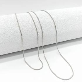 Gümüş Kaplama Çelik Küp Zincir Kolye – 1.4 mm Kalınlık, 40+4 cm Ayarlanabilir Uzunluk